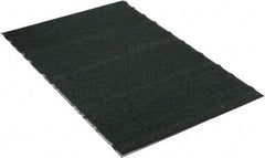 PRO-SAFE - 6 Ft. Long x 4 Ft. Wide, Poly Blended Carpet Surface, Ribbed Entrance Matting - 5/16 Inch Thick, Indoor, Medium Traffic, Vinyl, Green - Eagle Tool & Supply