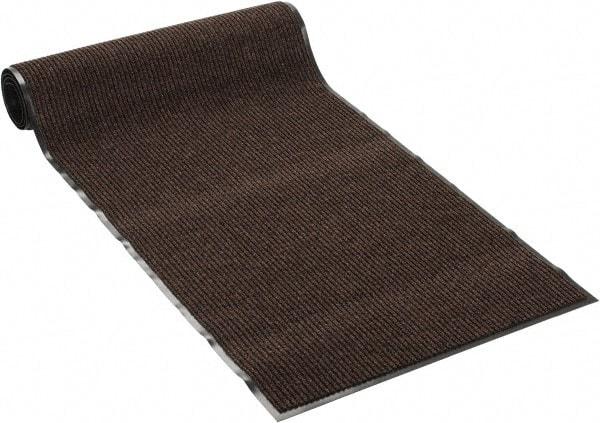 PRO-SAFE - 10 Ft. Long x 3 Ft. Wide, Poly Blended Carpet Surface, Ribbed Entrance Matting - 5/16 Inch Thick, Indoor, Medium Traffic, Vinyl, Brown - Eagle Tool & Supply