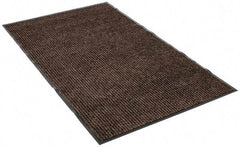 PRO-SAFE - 5 Ft. Long x 3 Ft. Wide, Poly Blended Carpet Surface, Ribbed Entrance Matting - 5/16 Inch Thick, Indoor, Medium Traffic, Vinyl, Brown - Eagle Tool & Supply