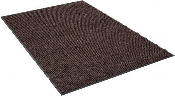 PRO-SAFE - 6 Ft. Long x 4 Ft. Wide, Poly Blended Carpet Surface, Ribbed Entrance Matting - 5/16 Inch Thick, Indoor, Medium Traffic, Vinyl, Brown - Eagle Tool & Supply