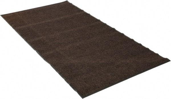PRO-SAFE - 8 Ft. Long x 4 Ft. Wide, Poly Blended Carpet Surface, Ribbed Entrance Matting - 5/16 Inch Thick, Indoor, Medium Traffic, Vinyl, Brown - Eagle Tool & Supply