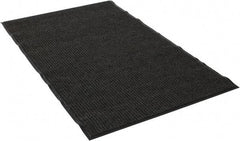 PRO-SAFE - 5 Ft. Long x 3 Ft. Wide, Poly Blended Carpet Surface, Ribbed Entrance Matting - 5/16 Inch Thick, Indoor, Medium Traffic, Vinyl, Gray - Eagle Tool & Supply