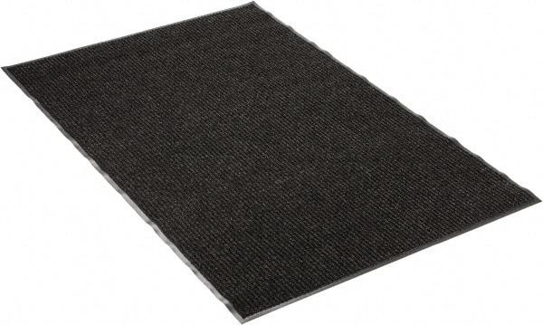 PRO-SAFE - 6 Ft. Long x 4 Ft. Wide, Poly Blended Carpet Surface, Ribbed Entrance Matting - 5/16 Inch Thick, Indoor, Medium Traffic, Vinyl, Black - Eagle Tool & Supply