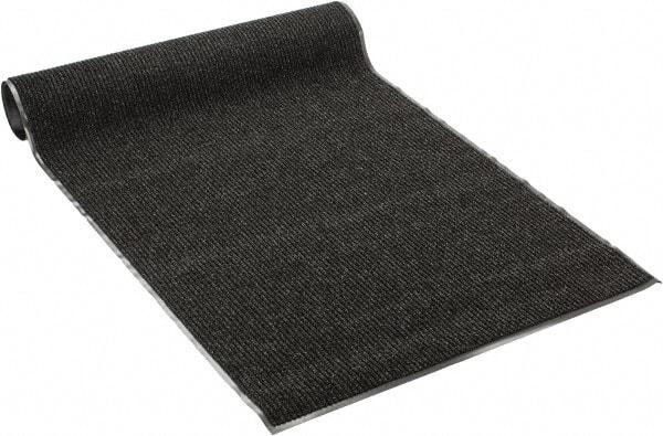 PRO-SAFE - 8 Ft. Long x 4 Ft. Wide, Poly Blended Carpet Surface, Ribbed Entrance Matting - 5/16 Inch Thick, Indoor, Medium Traffic, Vinyl, Black - Eagle Tool & Supply