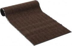 PRO-SAFE - 10 Ft. Long x 3 Ft. Wide, Poly Blended Carpet Surface, Chevron Ribbed Entrance Matting - 5/16 Inch Thick, Indoor, Medium Traffic, Vinyl, Brown, 4 Edged Side - Eagle Tool & Supply