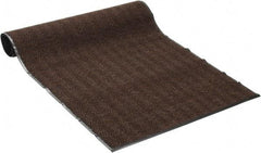 PRO-SAFE - 8 Ft. Long x 4 Ft. Wide, Poly Blended Carpet Surface, Chevron Ribbed Entrance Matting - 5/16 Inch Thick, Indoor, Medium Traffic, Vinyl, Brown, 4 Edged Side - Eagle Tool & Supply