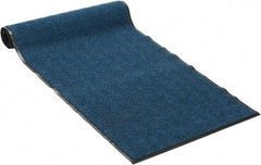 PRO-SAFE - 10 Ft. Long x 3 Ft. Wide, Poly Blended Carpet Surface, Chevron Ribbed Entrance Matting - 5/16 Inch Thick, Indoor, Medium Traffic, Vinyl, Blue, 4 Edged Side - Eagle Tool & Supply