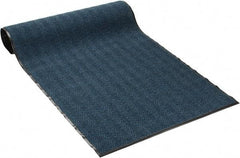 PRO-SAFE - 8 Ft. Long x 4 Ft. Wide, Poly Blended Carpet Surface, Chevron Ribbed Entrance Matting - 5/16 Inch Thick, Indoor, Medium Traffic, Vinyl, Blue, 4 Edged Side - Eagle Tool & Supply