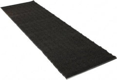 PRO-SAFE - 10 Ft. Long x 3 Ft. Wide, Poly Blended Carpet Surface, Chevron Ribbed Entrance Matting - 5/16 Inch Thick, Indoor, Medium Traffic, Vinyl, Charcoal, 4 Edged Side - Eagle Tool & Supply