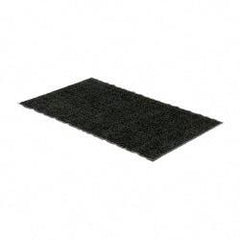 PRO-SAFE - 5 Ft. Long x 3 Ft. Wide, Poly Blended Carpet Surface, Chevron Ribbed Entrance Matting - 5/16 Inch Thick, Indoor, Medium Traffic, Vinyl, Charcoal, 4 Edged Side - Eagle Tool & Supply