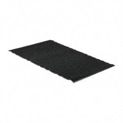 PRO-SAFE - 6 Ft. Long x 4 Ft. Wide, Poly Blended Carpet Surface, Chevron Ribbed Entrance Matting - 5/16 Inch Thick, Indoor, Medium Traffic, Vinyl, Charcoal, 4 Edged Side - Eagle Tool & Supply