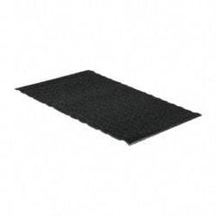 PRO-SAFE - 6 Ft. Long x 4 Ft. Wide, Poly Blended Carpet Surface, Chevron Ribbed Entrance Matting - 5/16 Inch Thick, Indoor, Medium Traffic, Vinyl, Charcoal, 4 Edged Side - Eagle Tool & Supply