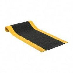 PRO-SAFE - 6' Long x 2' Wide, Dry Environment, Anti-Fatigue Matting - Black with Yellow Borders, Urethane with Vinyl Sponge Base, Beveled on 4 Sides - Eagle Tool & Supply