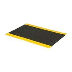 PRO-SAFE - 4' Long x 3' Wide, Dry Environment, Anti-Fatigue Matting - Black with Yellow Borders, Urethane with Vinyl Sponge Base, Beveled on 4 Sides - Eagle Tool & Supply