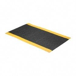 PRO-SAFE - 5' Long x 3' Wide, Dry Environment, Anti-Fatigue Matting - Black with Yellow Borders, Urethane with Vinyl Sponge Base, Beveled on 4 Sides - Eagle Tool & Supply