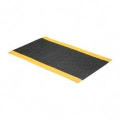 PRO-SAFE - 5' Long x 3' Wide, Dry Environment, Anti-Fatigue Matting - Black with Yellow Borders, Urethane with Vinyl Sponge Base, Beveled on 4 Sides - Eagle Tool & Supply