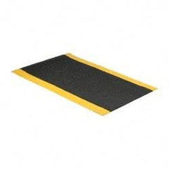 PRO-SAFE - 5' Long x 3' Wide, Dry Environment, Anti-Fatigue Matting - Black with Yellow Borders, Vinyl with Vinyl Sponge Base, Beveled on 4 Sides - Eagle Tool & Supply