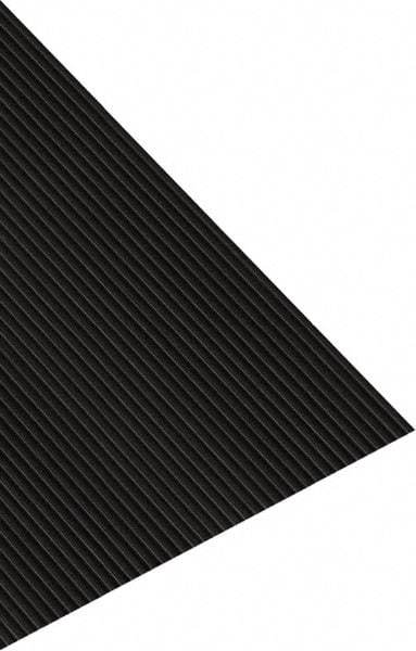 PRO-SAFE - 105 Ft. Long x 2 Ft. Wide, Vinyl Surface, V-Ribbed Entrance Matting - 1/8 Inch Thick, Indoor and Outdoor, Heavy Traffic, Vinyl, Black - Eagle Tool & Supply