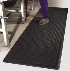 PRO-SAFE - 12' Long x 3' Wide, Dry Environment, Anti-Fatigue Matting - Black, Vinyl with Vinyl Sponge Base, Beveled on 4 Sides - Eagle Tool & Supply