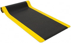 PRO-SAFE - 10' Long x 3' Wide, Dry Environment, Anti-Fatigue Matting - Black with Yellow Borders, Vinyl with Vinyl Sponge Base, Beveled on 4 Sides - Eagle Tool & Supply