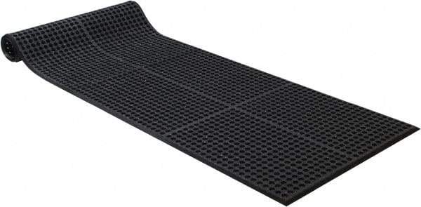 PRO-SAFE - 10' Long x 3' Wide, Dry/Wet Environment, Anti-Fatigue Matting - Black, SBR Rubber with Rubber Base, Beveled on 4 Sides - Eagle Tool & Supply