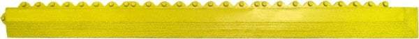PRO-SAFE - 3.25' Long x 0.25' Wide, Anti-Fatigue Modular Matting Ramp Edge - Male, Yellow, For Dry & Wet Areas - Eagle Tool & Supply
