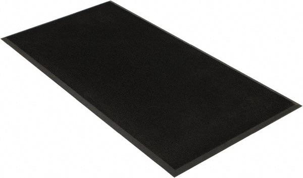 PRO-SAFE - 6 Ft. Long x 3 Ft. Wide, SBR Rubber Surface, Bristle Surface Entrance Matting - 5/8 Inch Thick, Indoor and Outdoor, SBR Rubber, Black - Eagle Tool & Supply