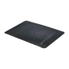 PRO-SAFE - 3' Long x 2' Wide, Dry Environment, Anti-Fatigue Matting - Black, Vinyl with Vinyl Sponge Base, Beveled on 4 Sides - Eagle Tool & Supply