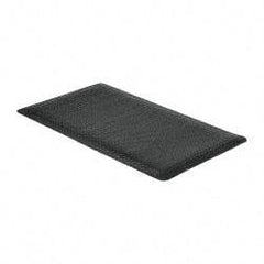 PRO-SAFE - 5' Long x 3' Wide, Dry Environment, Anti-Fatigue Matting - Black, Vinyl with Vinyl Sponge Base, Beveled on 4 Sides - Eagle Tool & Supply