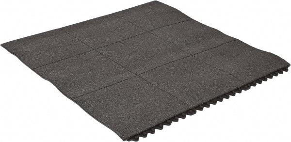 PRO-SAFE - 3' Long x 3' Wide x 5/8" Thick, Anti-Fatigue Modular Matting Tiles - 2 Interlocking Sides, Black, For Dry & Wet Areas, Series Pro-Safe - Eagle Tool & Supply