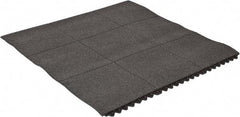 PRO-SAFE - 3' Long x 3' Wide x 5/8" Thick, Anti-Fatigue Modular Matting Tiles - 2 Interlocking Sides, Black, For Dry & Wet Areas, Series Pro-Safe - Eagle Tool & Supply