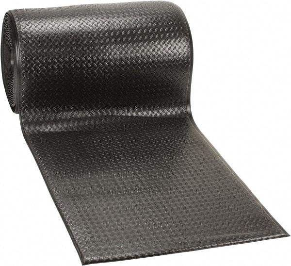 PRO-SAFE - 60' Long x 3' Wide, Dry Environment, Anti-Fatigue Matting - Black, Vinyl with Vinyl Sponge Base, Beveled on 4 Sides - Eagle Tool & Supply