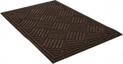 PRO-SAFE - 3 Ft. Long x 2 Ft. Wide, Poly Blended Carpet Surface, Raised Diamond Pattern Entrance Matting - 1/4 Inch Thick, Indoor, Heavy Traffic, Recycled Rubber, Walnut - Eagle Tool & Supply