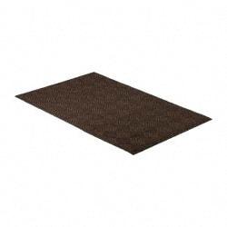 PRO-SAFE - 6 Ft. Long x 4 Ft. Wide, Poly Blended Carpet Surface, Raised Diamond Pattern Entrance Matting - 1/4 Inch Thick, Indoor, Heavy Traffic, Recycled Rubber, Walnut - Eagle Tool & Supply
