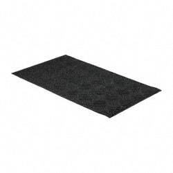 PRO-SAFE - 5 Ft. Long x 3 Ft. Wide, Poly Blended Carpet Surface, Raised Diamond Pattern Entrance Matting - 1/4 Inch Thick, Indoor, Heavy Traffic, Recycled Rubber, Black - Eagle Tool & Supply