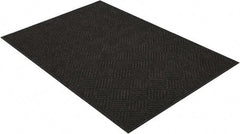 PRO-SAFE - 6 Ft. Long x 4 Ft. Wide, Poly Blended Carpet Surface, Raised Diamond Pattern Entrance Matting - 1/4 Inch Thick, Indoor, Heavy Traffic, Recycled Rubber, Black - Eagle Tool & Supply