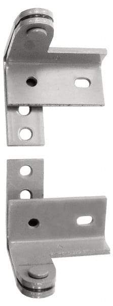 Stanley - 3" Long x 1-1/4" Wide x 0.2" Thick, Satin Chrome Finish Steel, Wardrobe Pivot Hinge - 0.322" Pin Diam, 5 Holes, 1-3/8 Min Door Thickness, 150 Lb Capacity, 3" Leaf Height - Eagle Tool & Supply