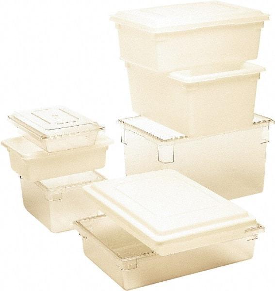 Rubbermaid - Rectangular, White Polyethylene Food Tote Box - 12" High x 18" Wide x 26" Long, with Snap-On Lid - Eagle Tool & Supply