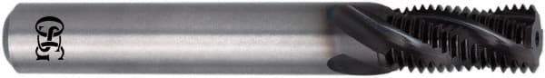OSG - 3/4-16 UNF, 0.62" Cutting Diam, 4 Flute, Solid Carbide Helical Flute Thread Mill - External Thread, 1.689" LOC, 4" OAL, 5/8" Shank Diam - Eagle Tool & Supply