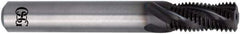 OSG - 1/2-13 UNC, 0.37" Cutting Diam, 4 Flute, Solid Carbide Helical Flute Thread Mill - Internal Thread, 0.808" LOC, 3" OAL, 3/8" Shank Diam - Eagle Tool & Supply