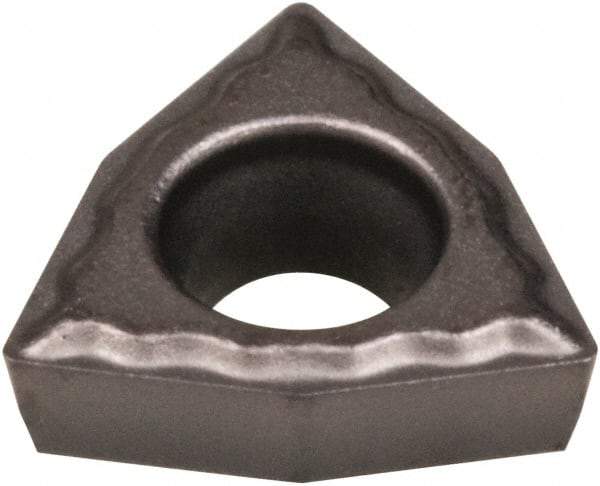 Kennametal - WPGT1.510.5 SR Grade KCU10 Carbide Turning Insert - AlTiN Finish, 80° Trigon, 3/16" Inscr Circle, 1/16" Thick, 0.008" Corner Radius - Eagle Tool & Supply