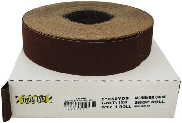 Tru-Maxx - 2" x 50 Yd 280 Grit Aluminum Oxide Cloth Roll - Very Fine Grade, J Weighted Backing - Eagle Tool & Supply