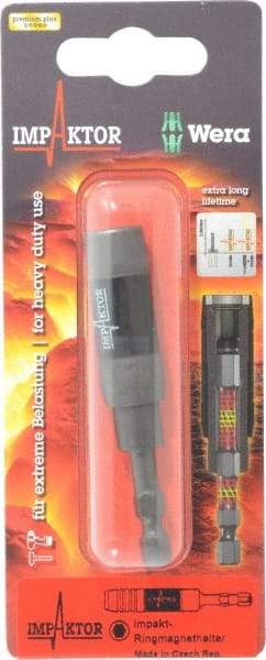 Wera - 1/4" Hex Bit Holder - 1/4" Hex Drive, 3" OAL - Eagle Tool & Supply