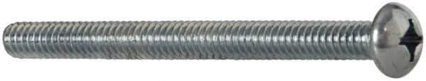 Value Collection - 1/4-20 UNC, 3" Length Under Head Phillips Drive Machine Screw - Round Head, Grade 2 Steel, Zinc-Plated Finish, Without Washer - Eagle Tool & Supply