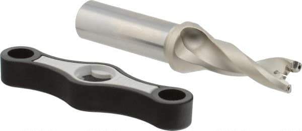 Iscar - 0.512 to 35/64" Diam, 3xD, 1.53" Max Depth, 5/8" Shank Diam, 4.12" OAL, Replaceable Tip Drill - IDK, IDM, IDN, IDP Insert, 13 Seat Size, DSM Toolholder, Series ChamDrillJet - Eagle Tool & Supply