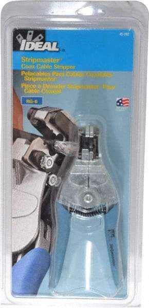 Ideal - RG-6 Max Capacity Automatic Wire Stripper - 7" OAL, Plastic Cushion Handle - Eagle Tool & Supply