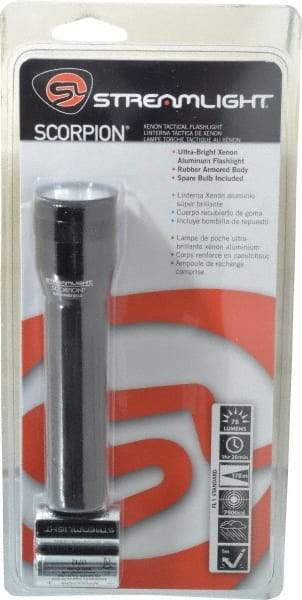 Streamlight - Xenon Bulb, 78 Lumens, Industrial/Tactical Flashlight - Black Aluminum Body, 2 Lithium Batteries Included - Eagle Tool & Supply