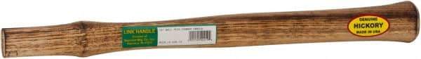 Made in USA - 18" Long Replacement Handle for Ball Pein, Machinist & Riveting Hammers - 1-3/16" Eye Length x 11/16" Eye Width, Hickory, Material Grade Type B - Eagle Tool & Supply