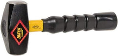 NUPLA - 3 Lb Head, 10" Long Drilling Hammer - Steel Head, 1-27/64" Face Diam, Fiberglass Handle - Eagle Tool & Supply