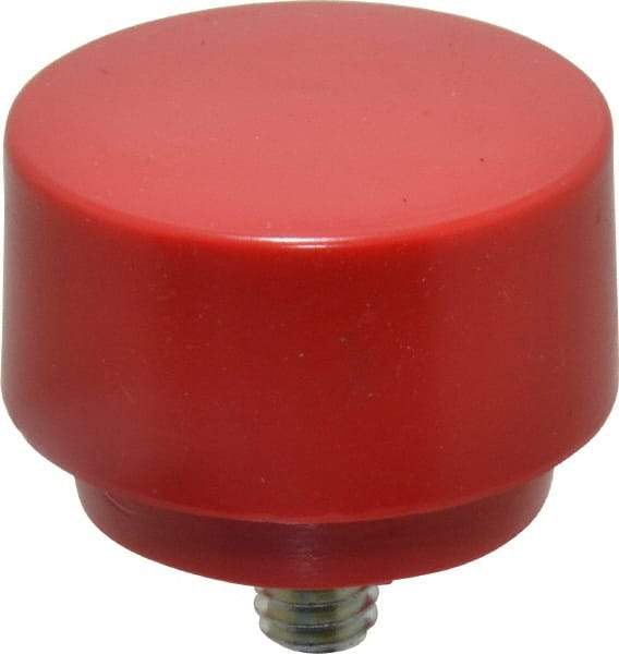 NUPLA - 1-1/2" Face Diam, Grade Medium, Red Hammer Tip/Face - Plastic - Eagle Tool & Supply